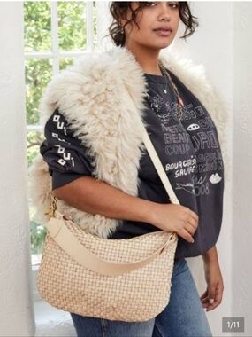 Clare  V Cream Moyen Messenger (Original Cream)